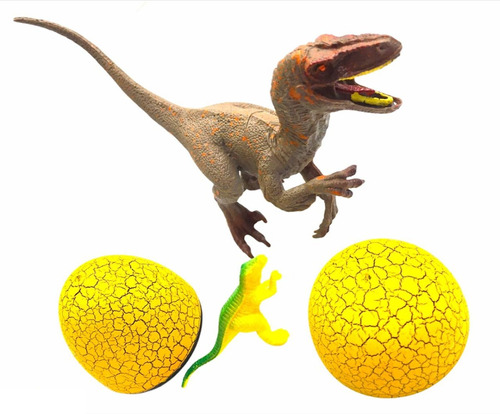 Imagen 1 de 9 de Dinosaurio Velociraptor C/ Huevo Mega 15cm Nvo 6386 Bigshop