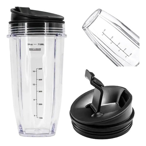 Kit 2 Copos Nutri Ninja Com Tampa Flip-top 710 Ml Bl480 472