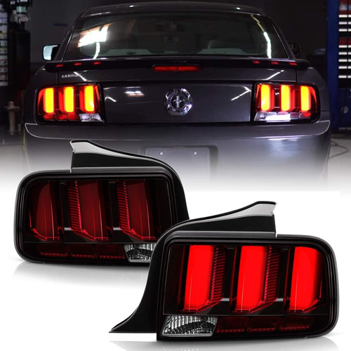 Acanii - Para Ford Mustang 2005-2009 Carcasa Negra Con Tubo 