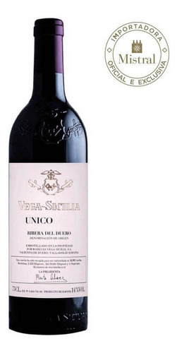 Vinho Vega Sicilia Ribera Del Duero Do Unico 2011 750ml