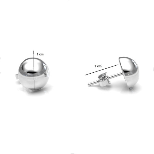 Imagen 3 de 10 de Broquel De Plata .925 Media Bola De 10mm Para Mujer Agálea