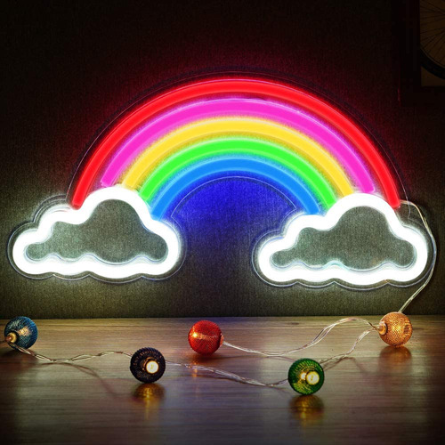 Luces De Neón Oye Hoye, Arcoiris, Decoración, Usb, P/ Pared