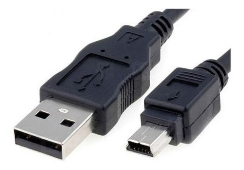 Cable Mini Usb 5 Pines Para Carga Y Datos Con Filtro Usb 2.0 Color Negro