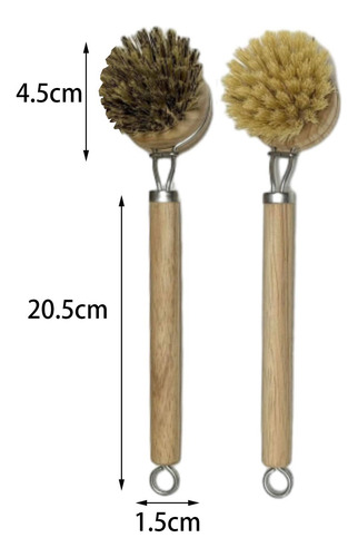 Juego De 2 Cepillos Para Fregar Platos, Sisal Y Pelo Mixto