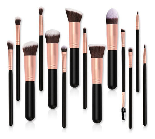 Juego De 14 Brochas De Maquillaje, Brochas Para Base, Brocha