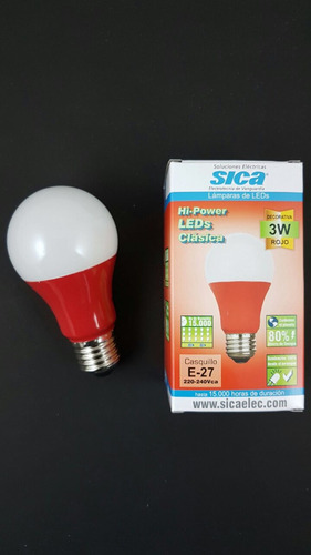 Lampara Led Color Rojo 3w Sica
