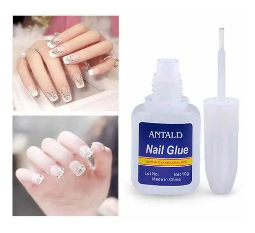 Pegamento Uñas Nail Glue Para Tips Decos Con Pincel 10ml