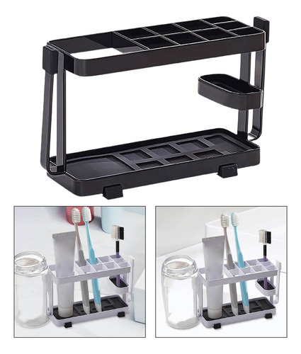 Soporte De Cepillo De Dientes De Acero De Acero 10 Negro