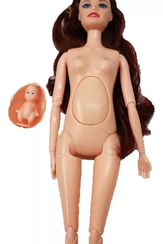 Muñeca Embarazada Bebe Barriga Removible Barbie Juguete Niña