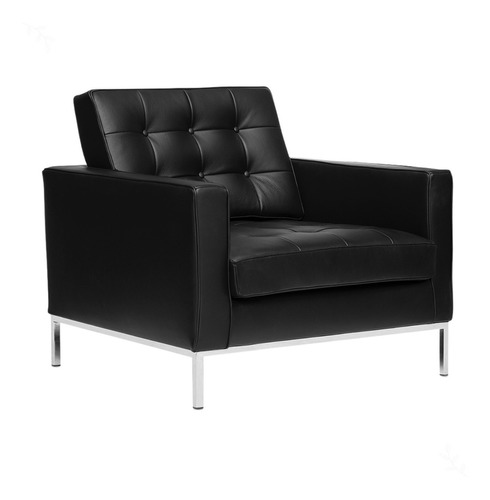 Sillón Florence Knoll 1 Cuerpo Ecocuero Base Cromada Premium