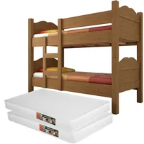 Comprar Beliche 100% Mdf  Vira 2 Camas Com 2 Colchões Solteiro Madri