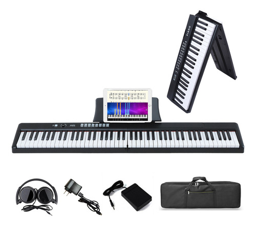 Besser Bluetooth Midi 88 Teclas Teclado Musical Piano Electrónico Negro