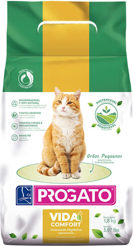 Granulado Higiênico P Ferret Gato Progato Vida Confort 1,8kg