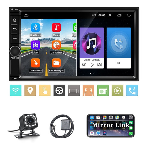 Android Car Radio Double Din Stereo With Gps 1080p 7 Inch