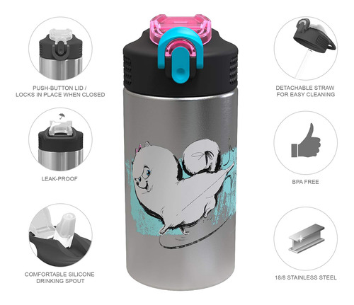 Zak Designs The Secret Life Of Pets 2 Botella De Agua De Con