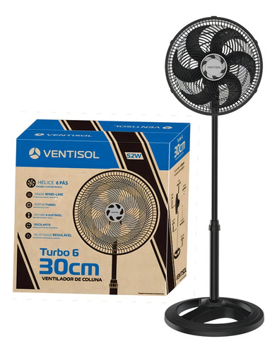 Ventilador Ventisol Coluna Turbo 30cm 6p Premium 110