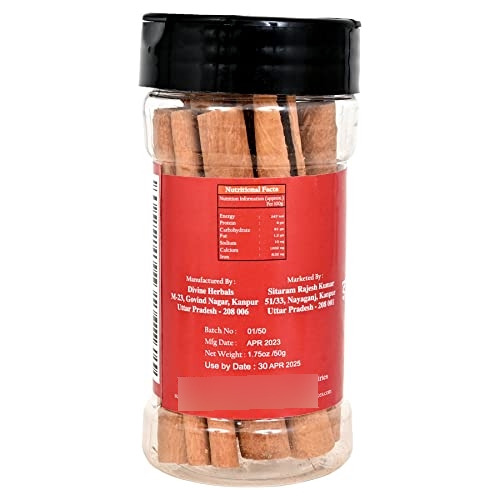 Shudh India Palitos De Canela (dalchini) Cassia Round, Tarro