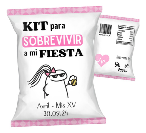 50 Mini Chipbag Bolsitas Kit Anti Resaca Flork Boda Cumple