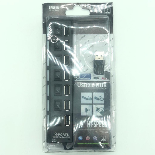 Hub Usb 7 Portas Envio Imediato C/ Chave Seletora 2.0 High Speed Lacrado + Nf