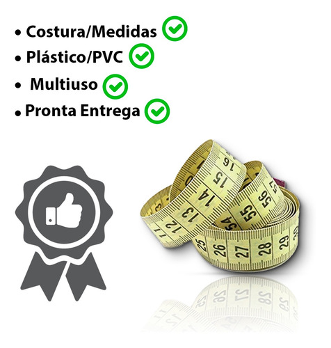 Imagem 5 de 7 de Fita Métrica 150cm Medir Massa Corporal E Tecido Amarela