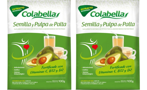 2x Extracto Semilla Y Pulpa De Palta (200gr) Colabella - Dw