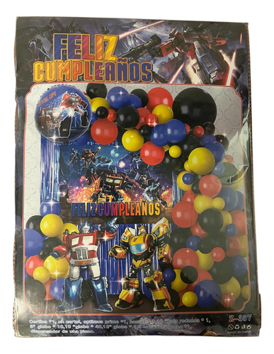 Set De Globos Con Arco De Transformers Azul Transformers