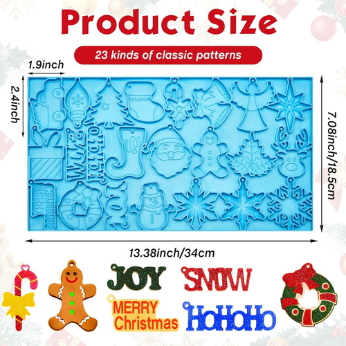 Molde De Resina Navideña Moldes Navideños De Silicona Moldes