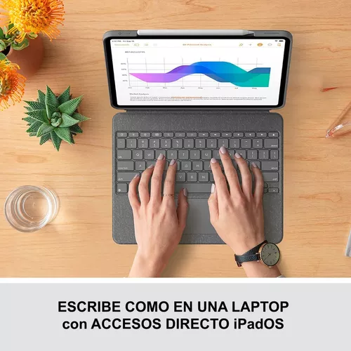 Logitech Combo Touch iPad Pro 12.9 pulgadas (5ª, 6ª generación - 2021,  2022) Funda con teclado retroiluminado desmontable con soporte, trackpad de