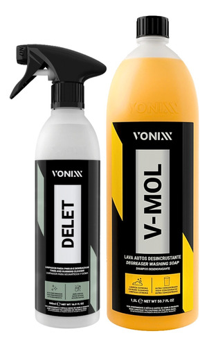 Kit Delet + V-mol Lançamento Vonixx Limpa Pneu Shampoo