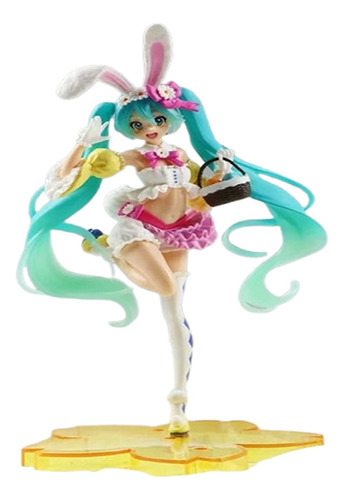 Figura De Acción Anime Hatsune Miku Conejita Muñeca Kawai