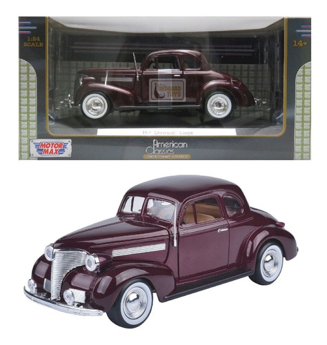 Chevrolet Coupé 1939 - 1/24 - American Classics - Motormax Color rojo oscuro