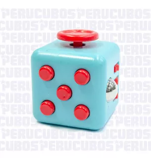 Cubo Relajante Antiestres Turquesa Con Rojo Fidget Cube