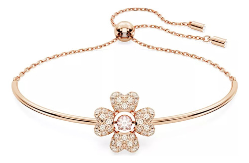 Pulsera Idyllia Clover En Tono Baño Blanco Y Oro Rosa