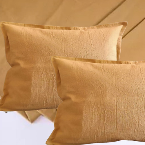 Manta Tusor Pie De Cama Cubre Sillon 200x140 +2 Fundas 50x70 Color Avellana