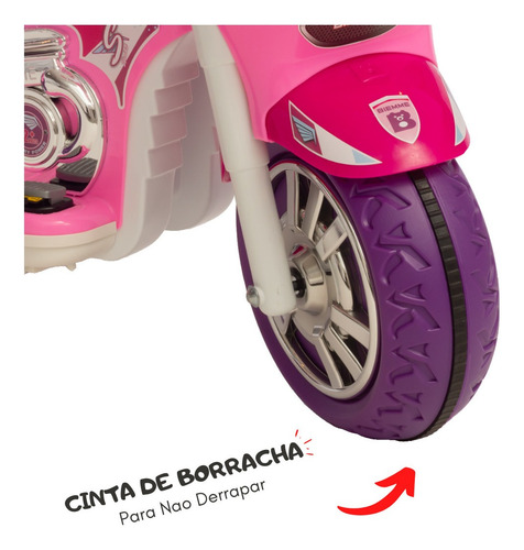 Imagem 5 de 7 de Mini Moto Elétrica Sprint Triciclo Menina C/ Capacete 12v