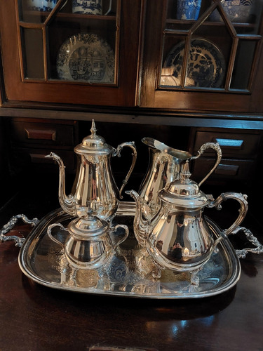 Set Para Cafe Silver Plate, Jarras, Tetera