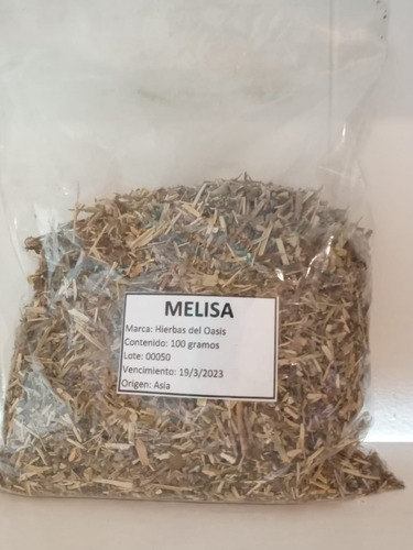 Melisa Hierba Medicinal X 100 Gramos. Sedante