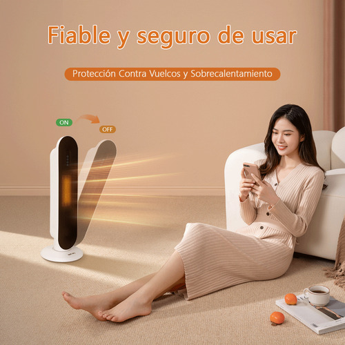 Calefactor De Torre Cerámica Ecléctrico CM-TOP NF02 Calefacción Rápida Ptc Portátil Color Blanco 1500 W