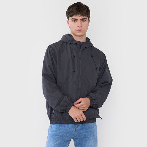 Casaca Hombre Full Zipper Gris Corona