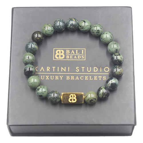 Pulsera De Jade Verde Oscuro Hombres, Pulsera De Jade Y...