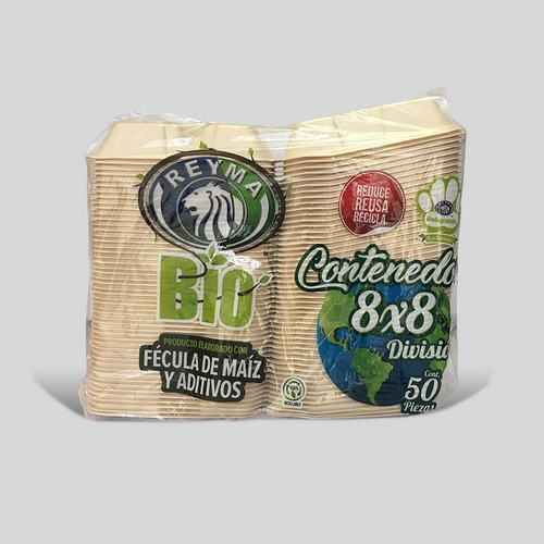 Contenedor División Biodegradable Reyma® 8x8 Fecula De Maiz