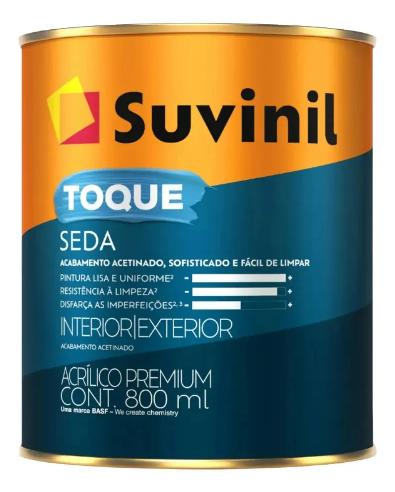 Tinta Parede Toque Seda Acetinado Suvinil Cor 800ml Ovelha Acetinado