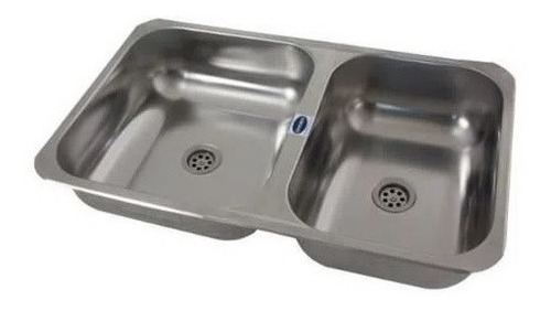 Imagen 2 de 3 de Pileta Bacha Acero Inoxidable Cocina Doble 67.5 X 34 X 14cm