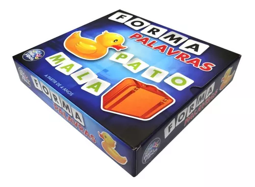 Jogo Forma Palavras Pato Mala com 8 Cartelas e 160 Letras