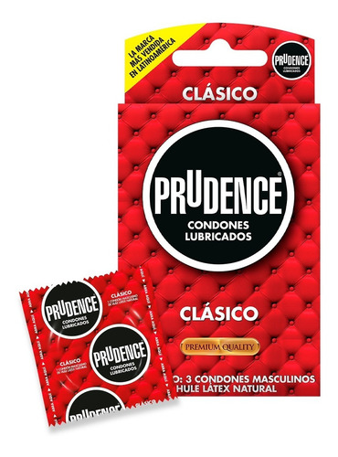Caja De Condones Prudence Clásico Lubricados Con 3