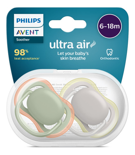 Chupeta Ultra Air Dupla 6-18m Philips Avent - SCF085/20