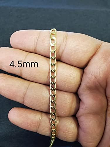 Oro Amarillo Real De 10 K C-link Hueco Para Hombres Y Mujere