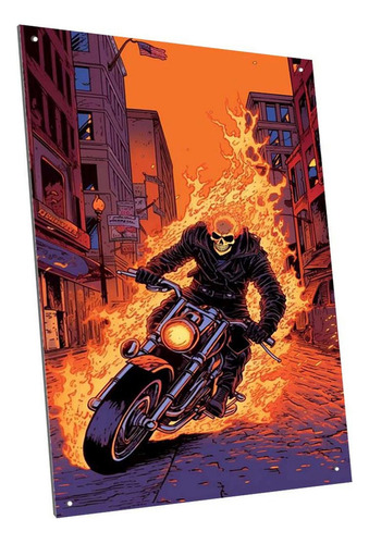 Cartel Chapa Decorativo Ghost Rider Modelo A6