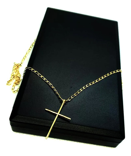Cordão Corrente Cartier Com Cruz Em Ouro 10k Maciço 70cm