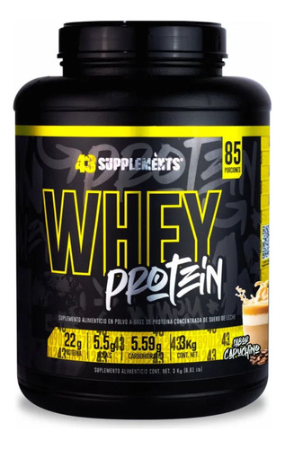 Proteína Whey 43 Supplements Sabor Capuchino 3 Kg 85 Servici